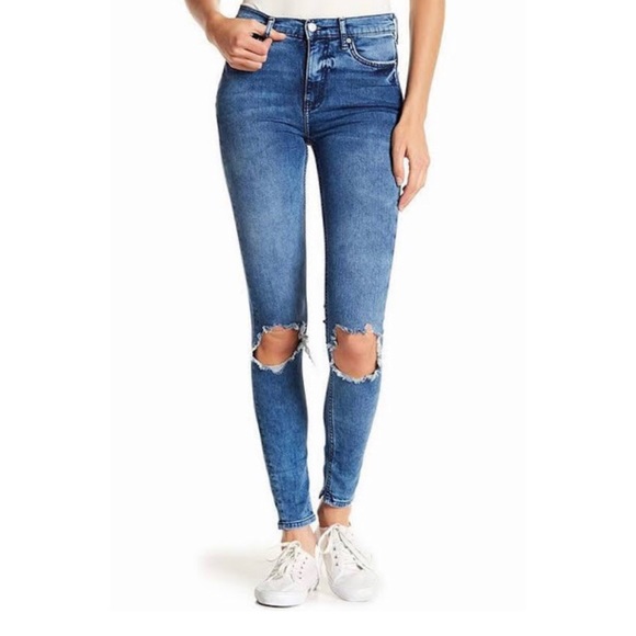 Free People Denim - Free People High Rise Busted Knee Jeans